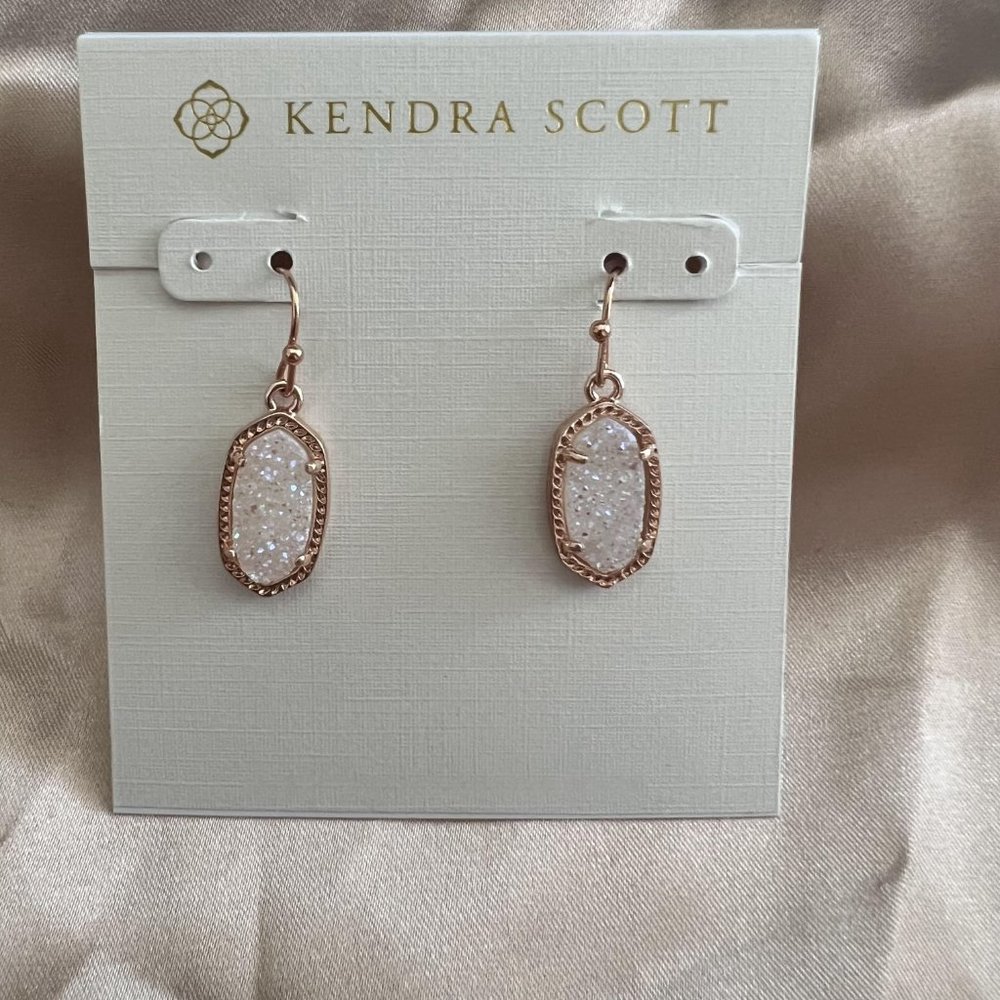 Kendra Scott Lee Rose Gold Druzy earrings - Picture 3 of 6